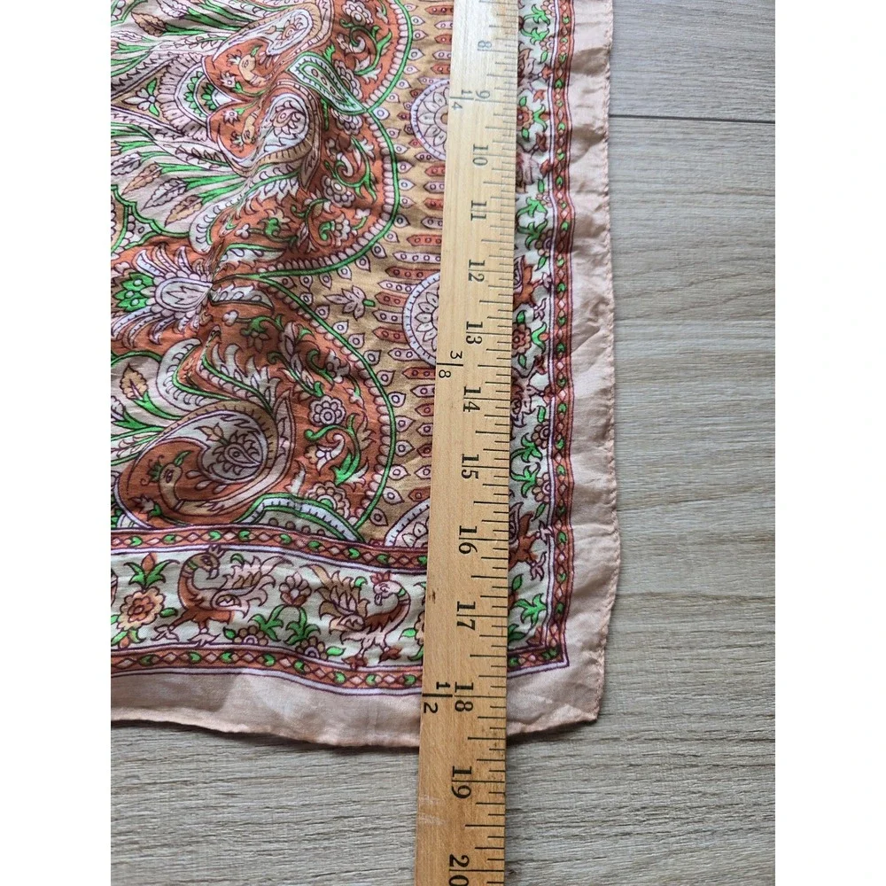 Vintage 100% Pure Silk Paisley Scarf Wrap – Made in India head scarf bohemian